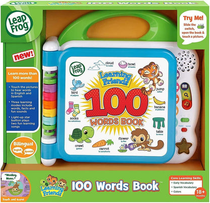 LeapFrog Learning Friends 100 Words Book – Portable Bilingual Learning Toy for Road Trips and Flights