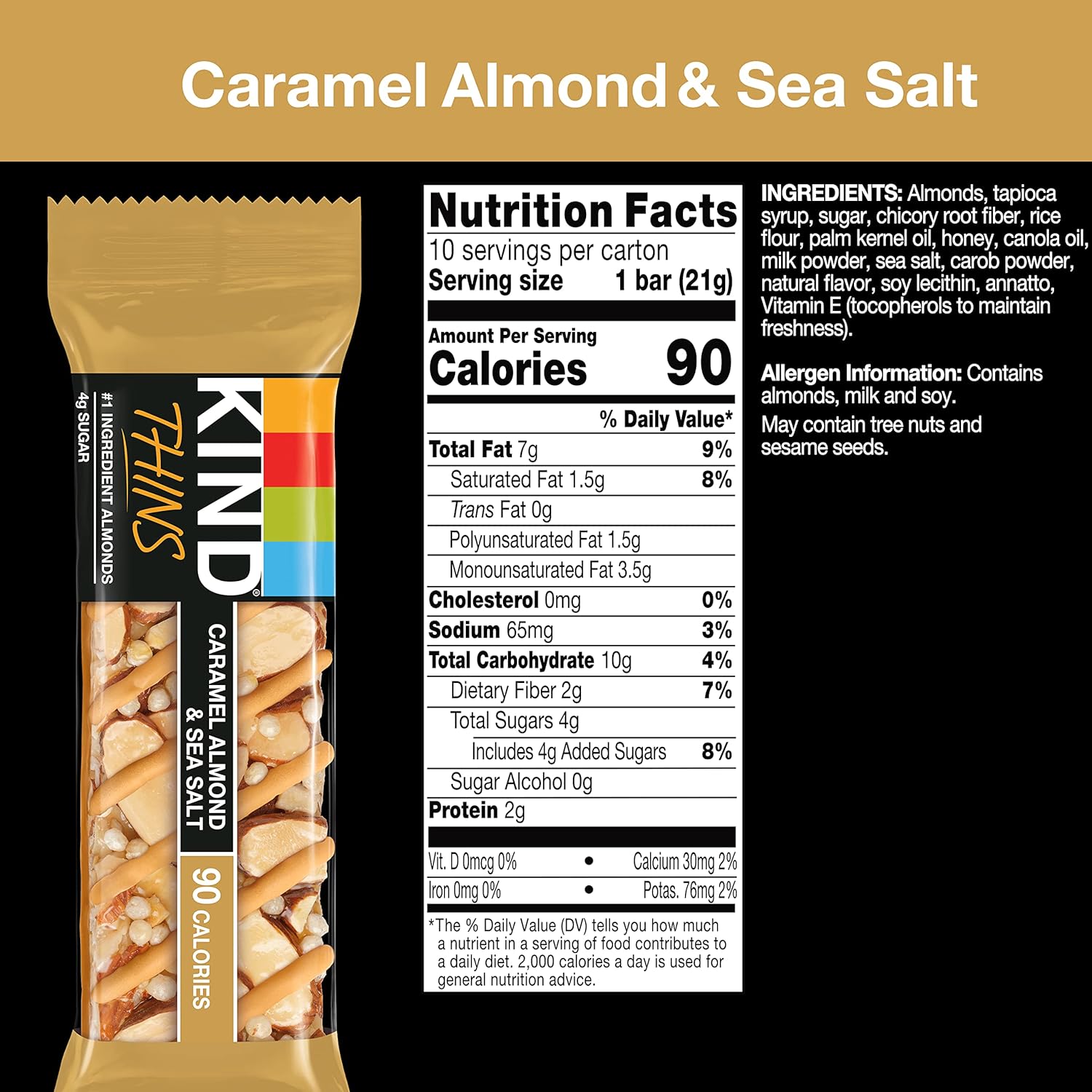 100 calories and 4 grams of sugar per bar
