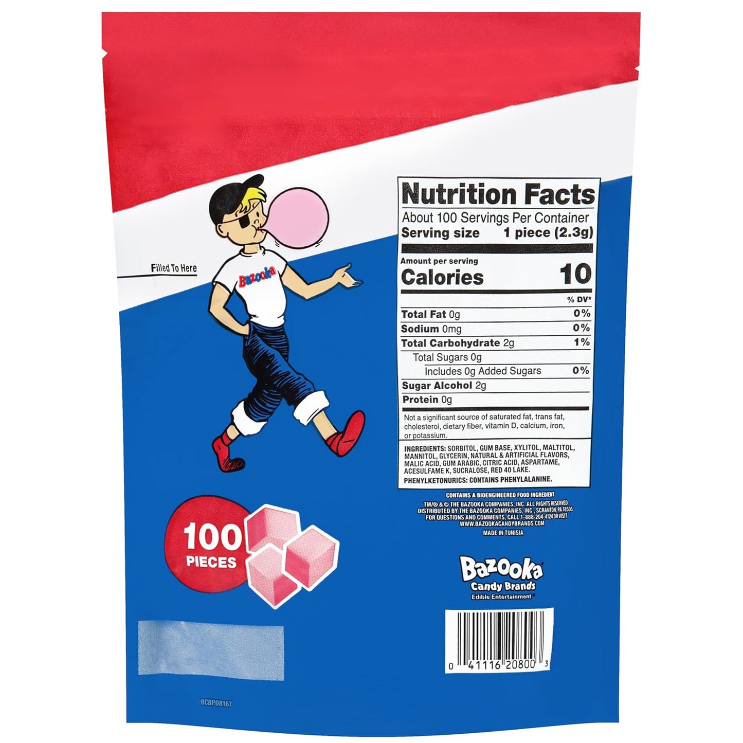 100 individually chewy cubes per resealable stand-up pouch