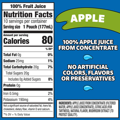 100% juice formulation made from apple juice concentrate with added ingredients