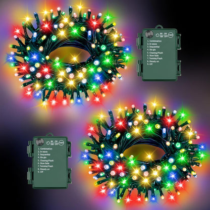 100 led count across 2 strings totaling 32.8 ft (16.4 ft per string)