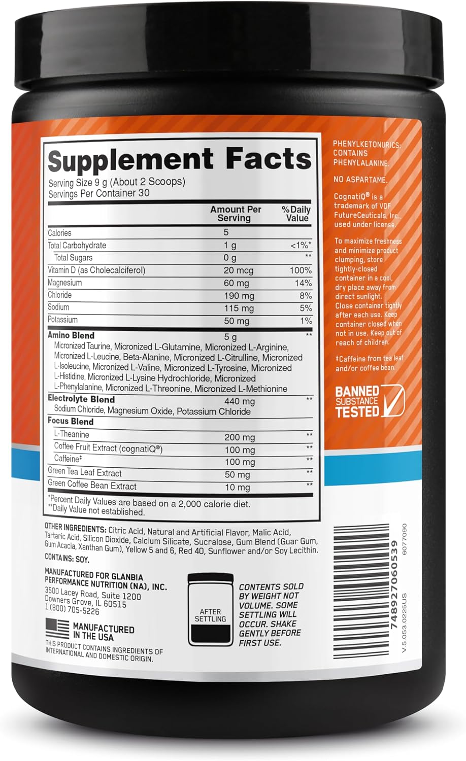 Optimum Nutrition Amino Energy Plus Focus – Daily Wellbeing Essential for Home Wellness Corners, No Jitters Natural Caffeine