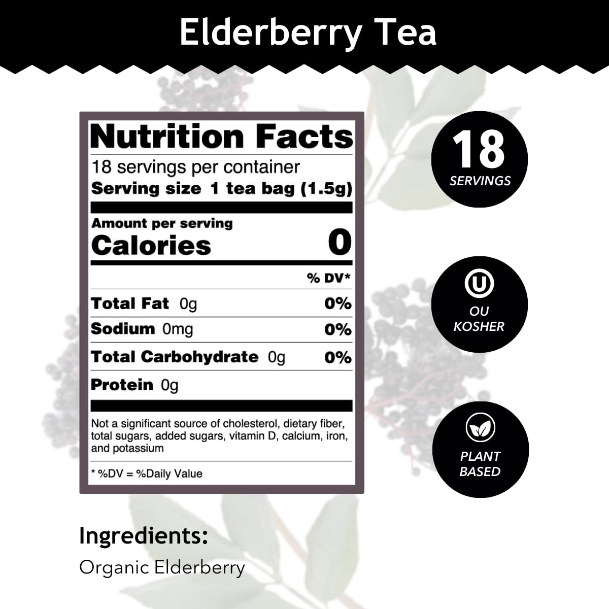 100% organic elderberry — single ingredient, no additives