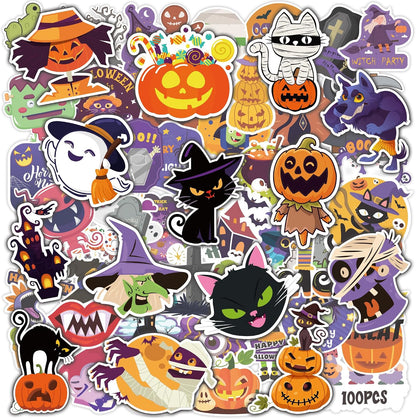 100 pieces with 100+ unique halloween-themed designs per pack