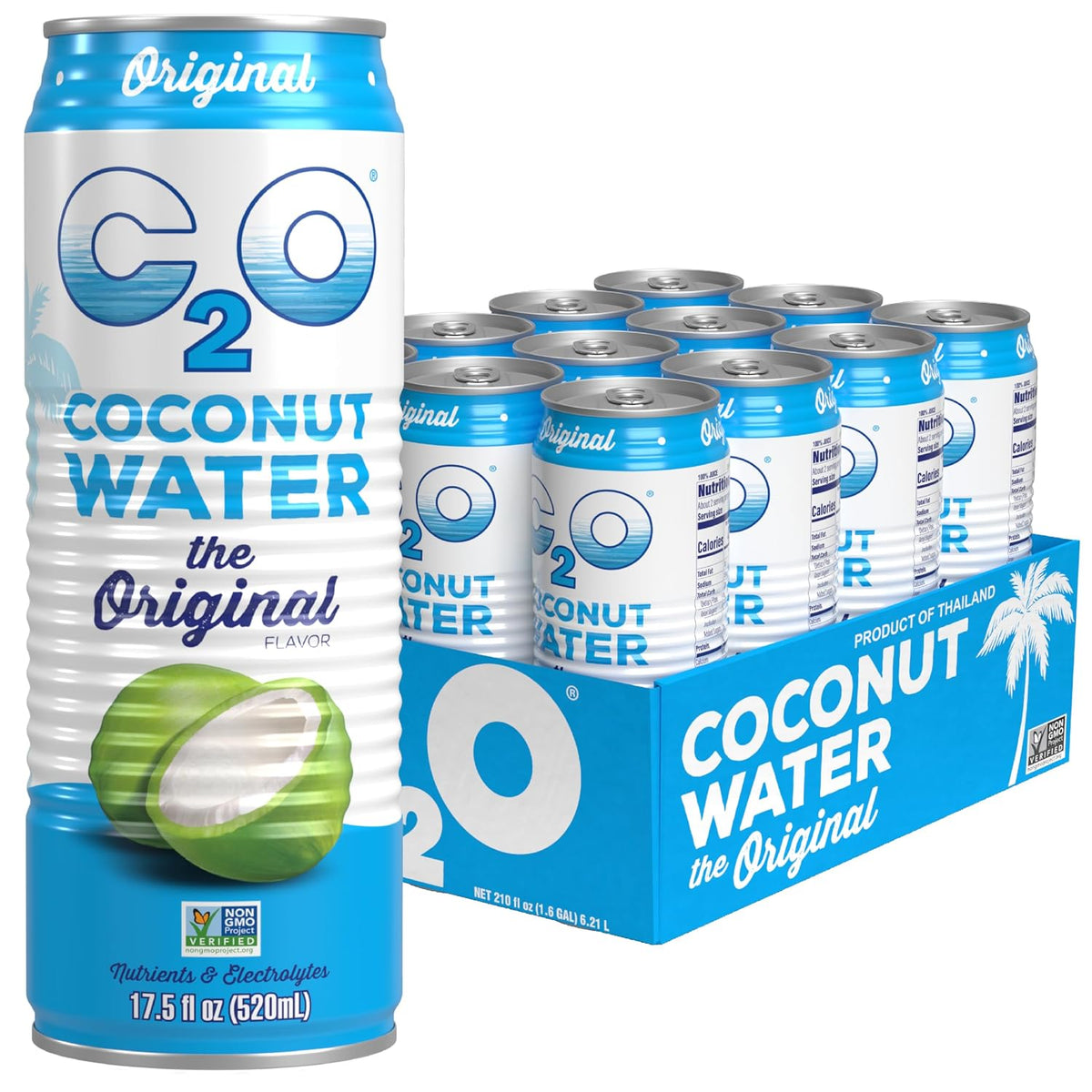 100% pure coconut water with only one listed ingredient