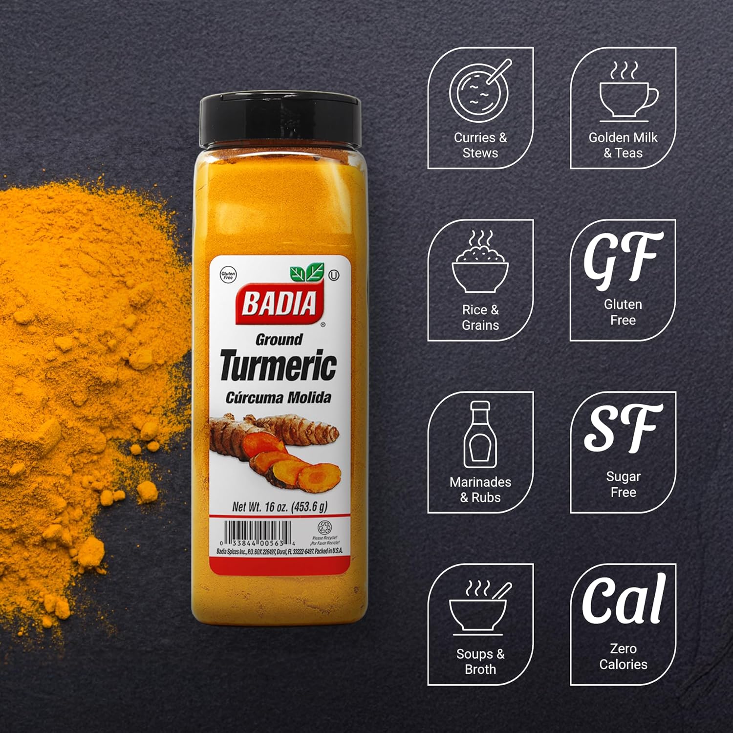 100% pure finely ground turmeric root, single-ingredient