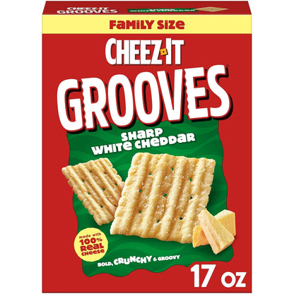 100% real cheese formulation with sharp white cheddar seasoning