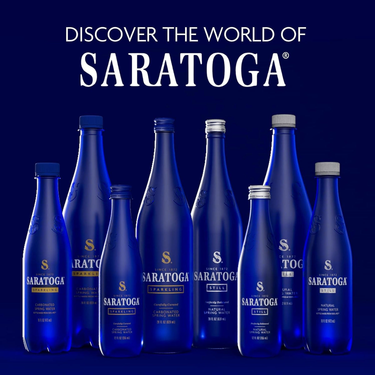 Saratoga Sparkling Spring Water – Smooth Mildly Sweet Bottled Water, 24 Pack of 16oz for Meal Prep Days & Wellness Tracking
