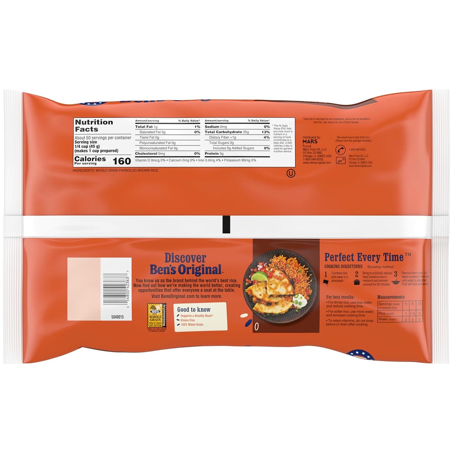 100% whole grain brown rice formulation
