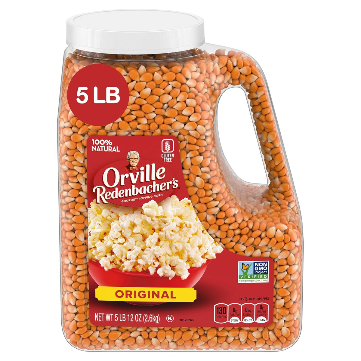 100% whole-grain popping corn with 4 grams of fiber per serving