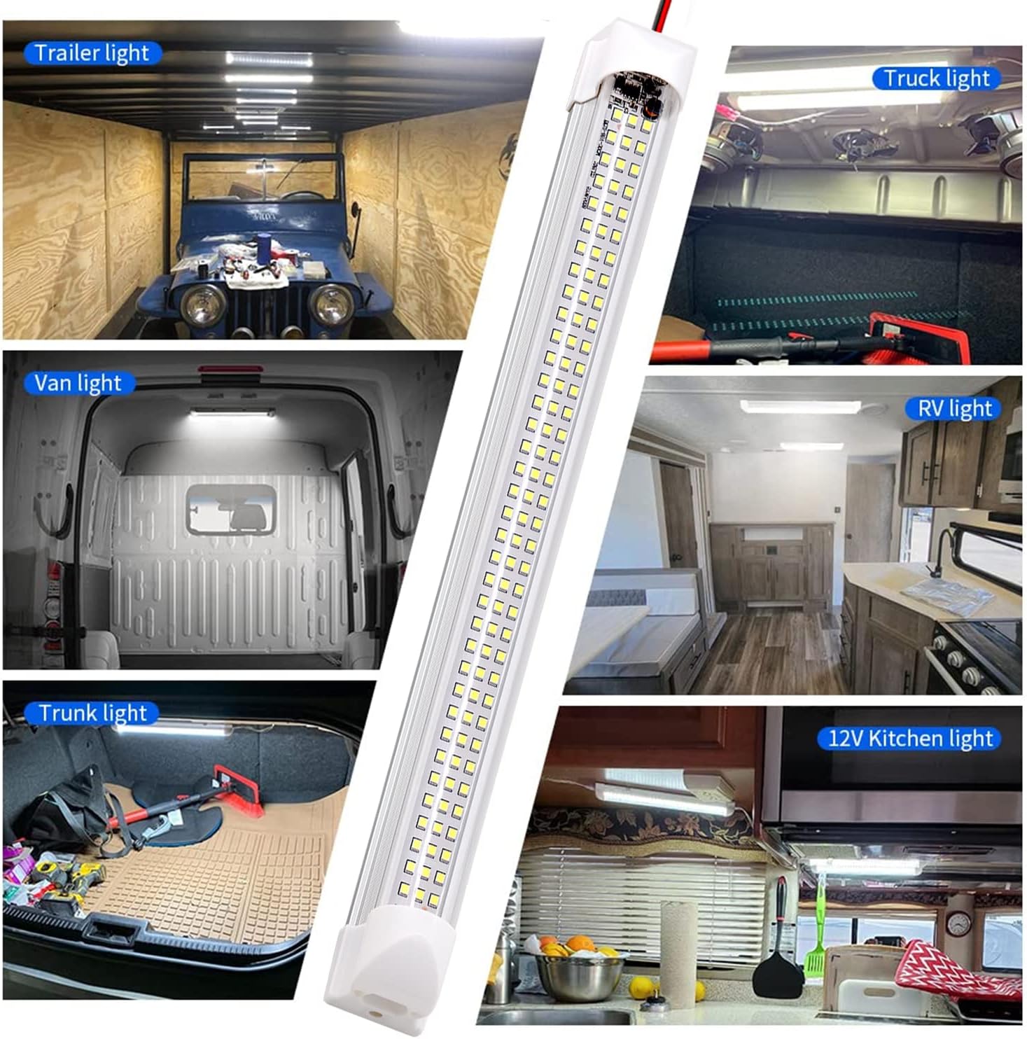 108 high-output leds in a 6500k cool-white, 1600–1800lm bar format