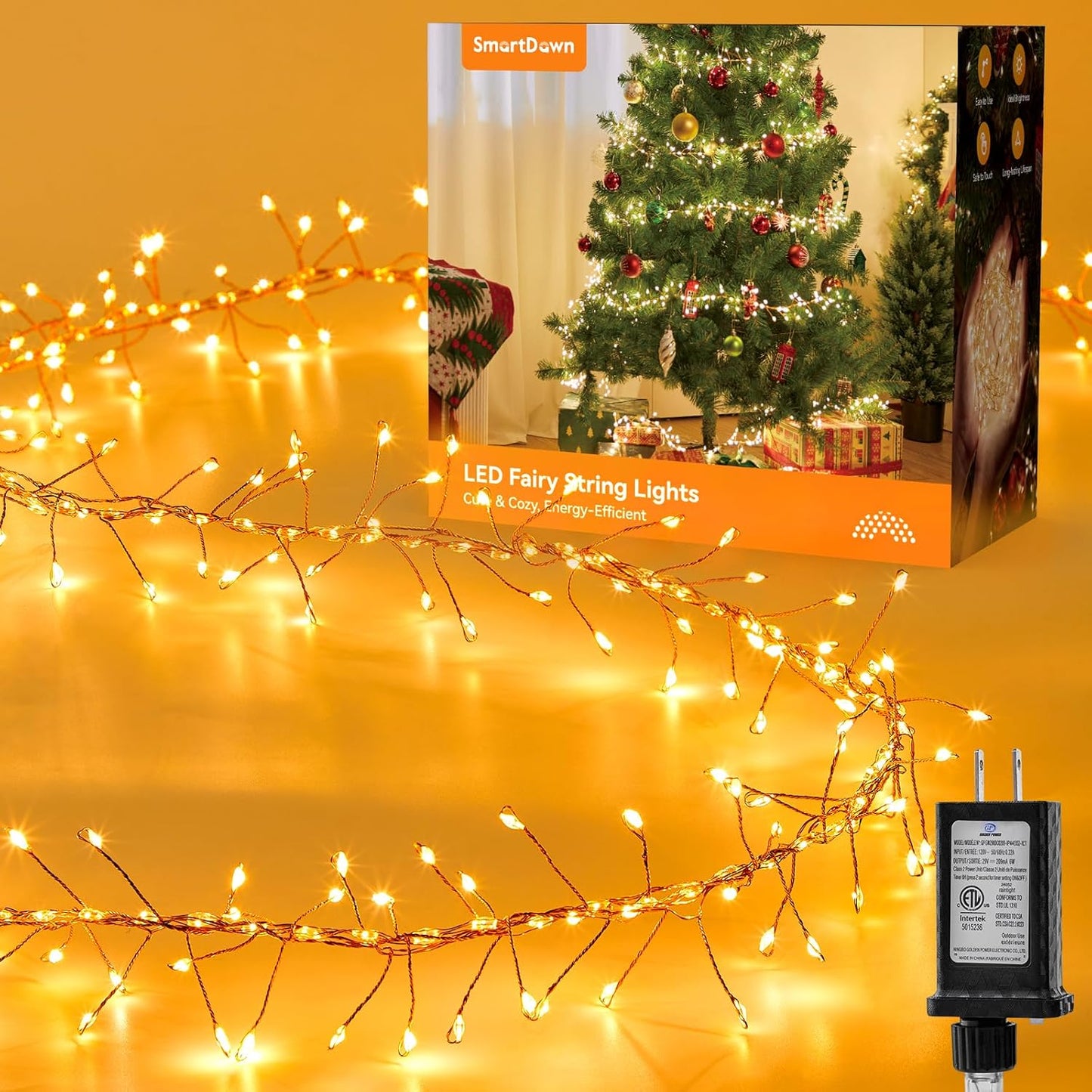 10ft strand with 388 ultra-bright leds on bendable copper wire