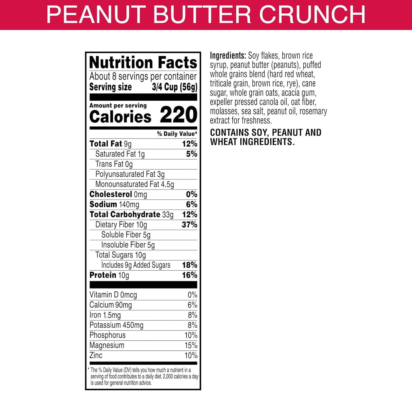 10g dietary fiber per serving from whole-grain multigrain clusters