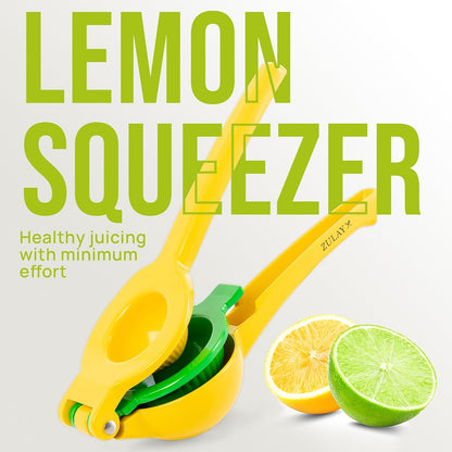Zulay Kitchen Manual Lemon Lime Press – Travel-Friendly Juicer for RV and Camper Kitchens, No Power Needed