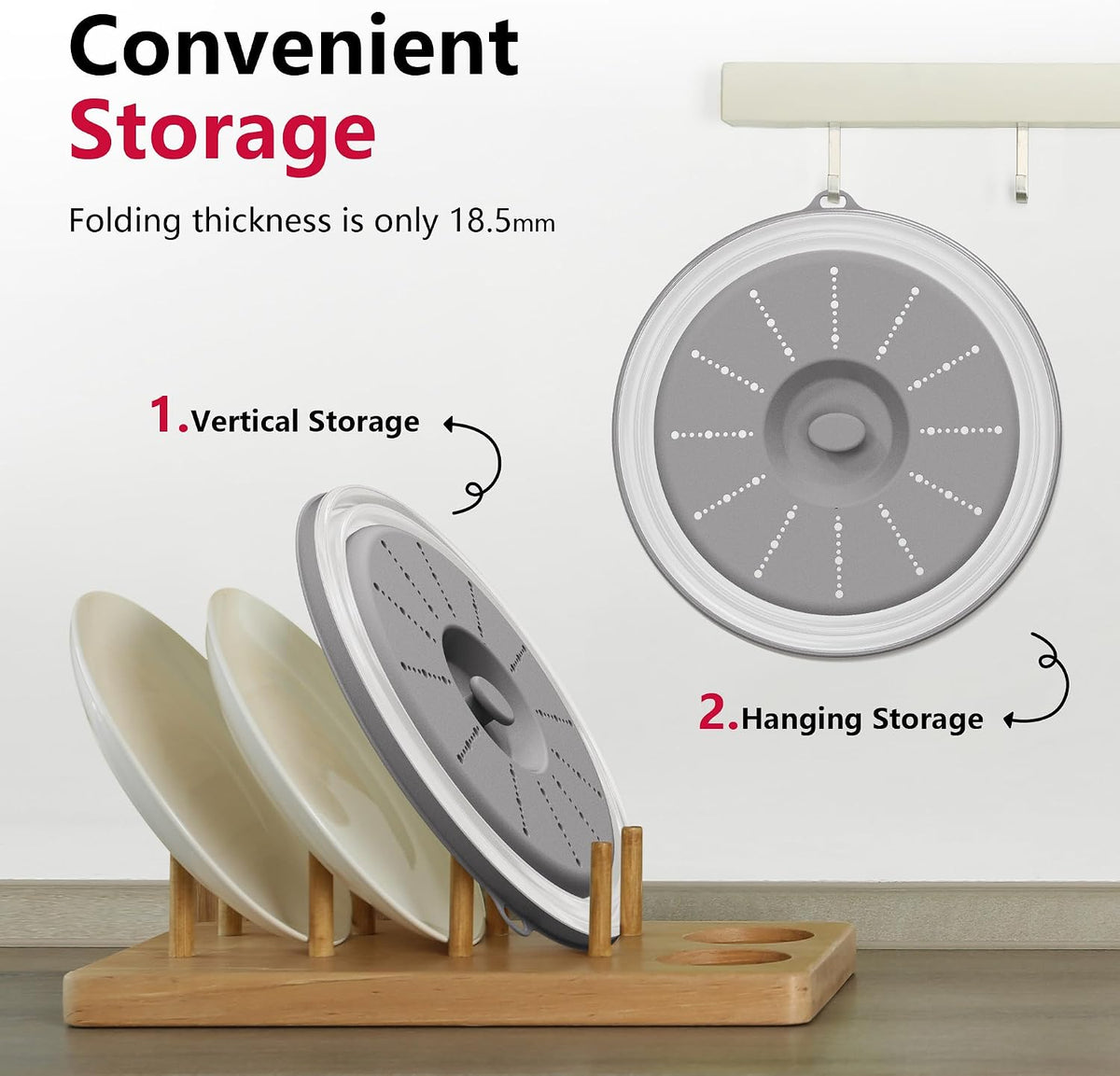 11-inch diameter fits over most standard plates and bowls
