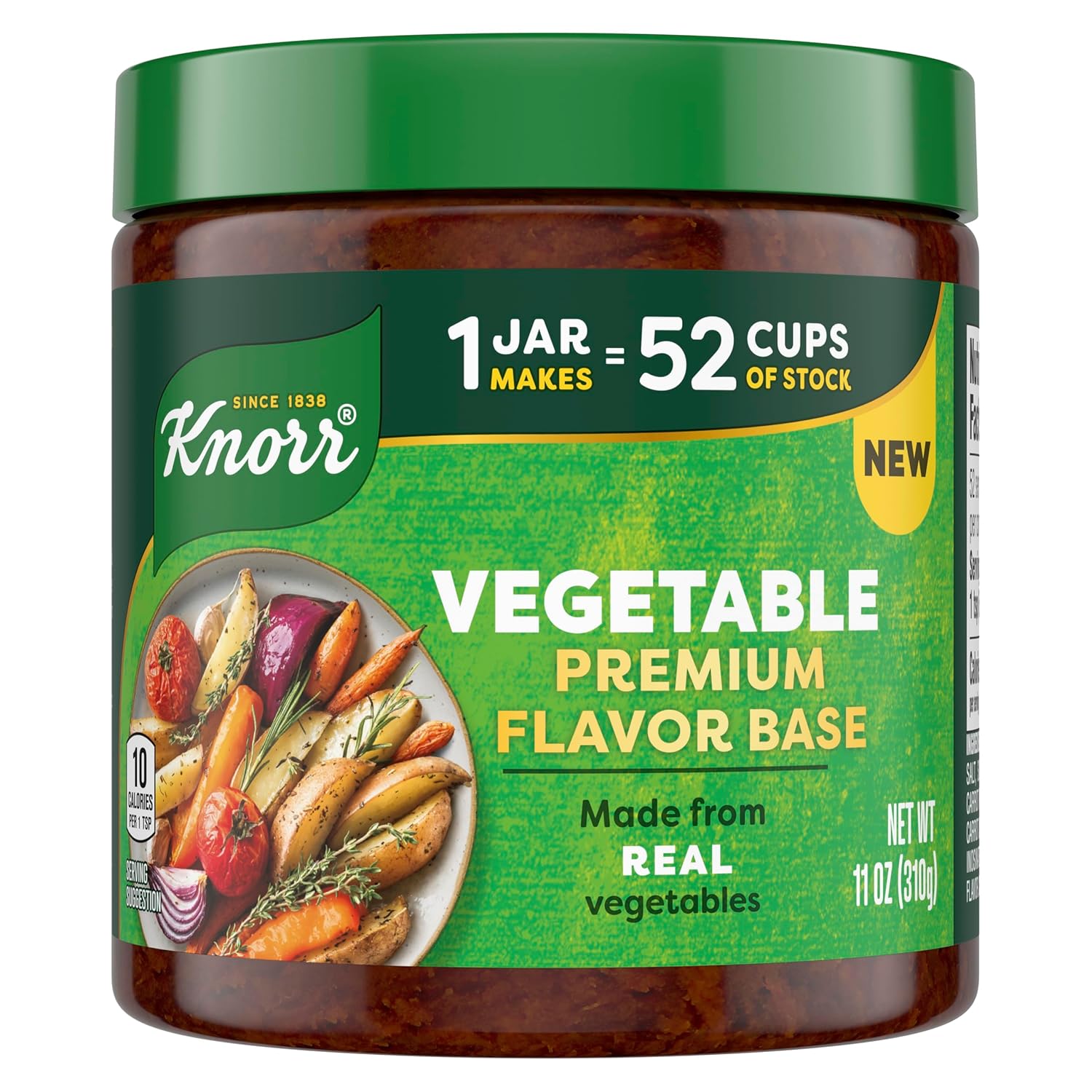 11 oz jar producing approximately 52 cups of finished vegetable stock