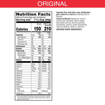 11 vitamins and minerals added per serving