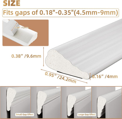 118" or 196" length options (sold as 1, 2, or 3-pack) to fit standard door and window perimeters