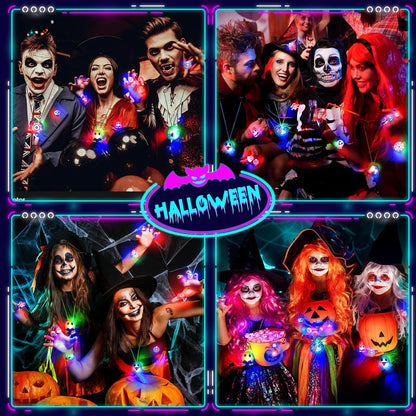 HAOHAN Worry-Free Halloween Treat Alternatives – 118 Pcs Non-Toxic Light-Up Toys for Sugar-Free & Allergy-Friendly Parties