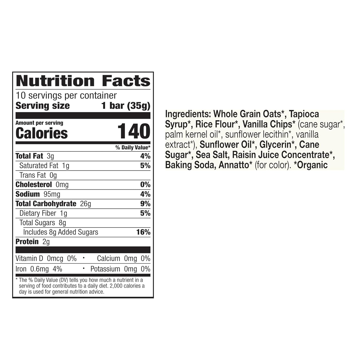 11g whole grain per serving from rolled oats