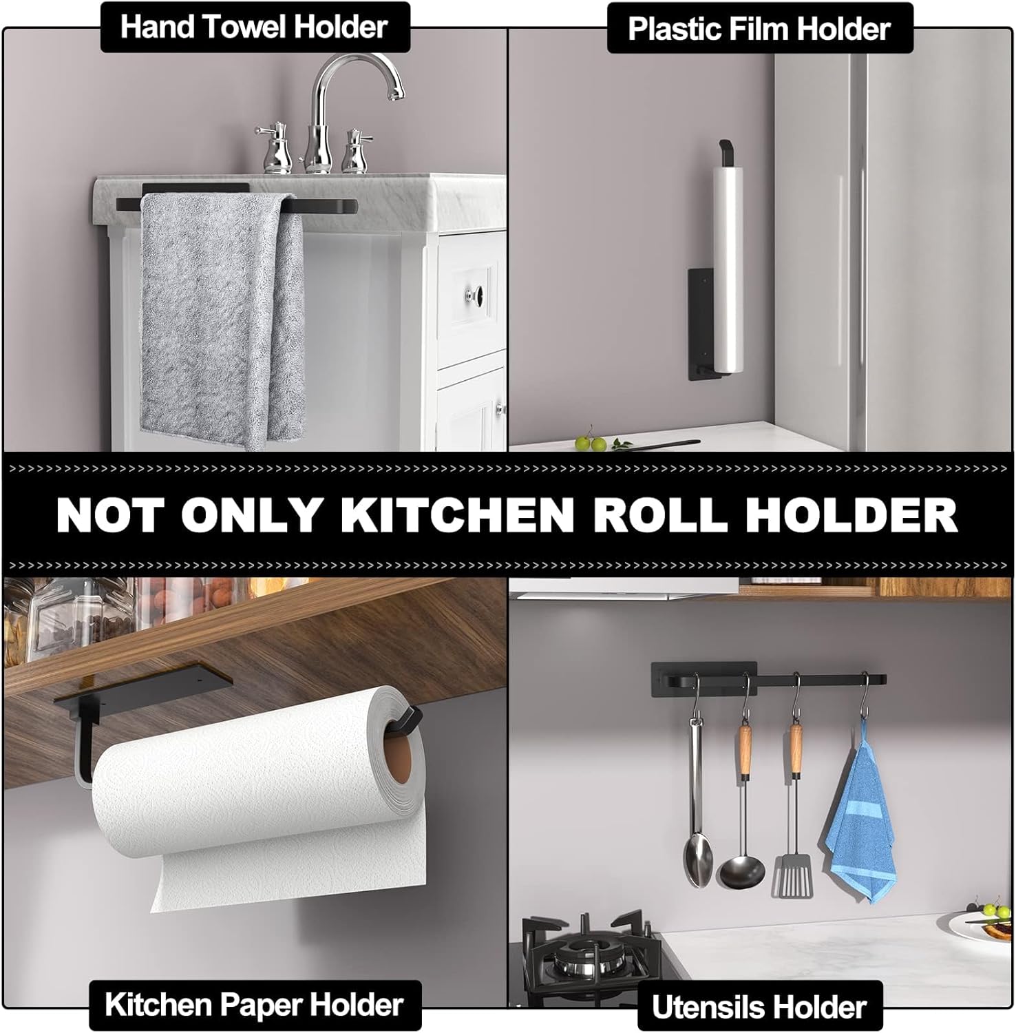 12.2-inch (31 cm) rail length accommodating most paper towel roll sizes
