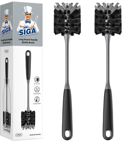 12.9-inch long flexible handle for deep-bottle reach