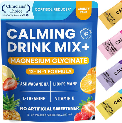 12-in-1 blend including magnesium glycinate, ashwagandha, l-theanine, lion's mane, vitamin d, and b-complex vitamins