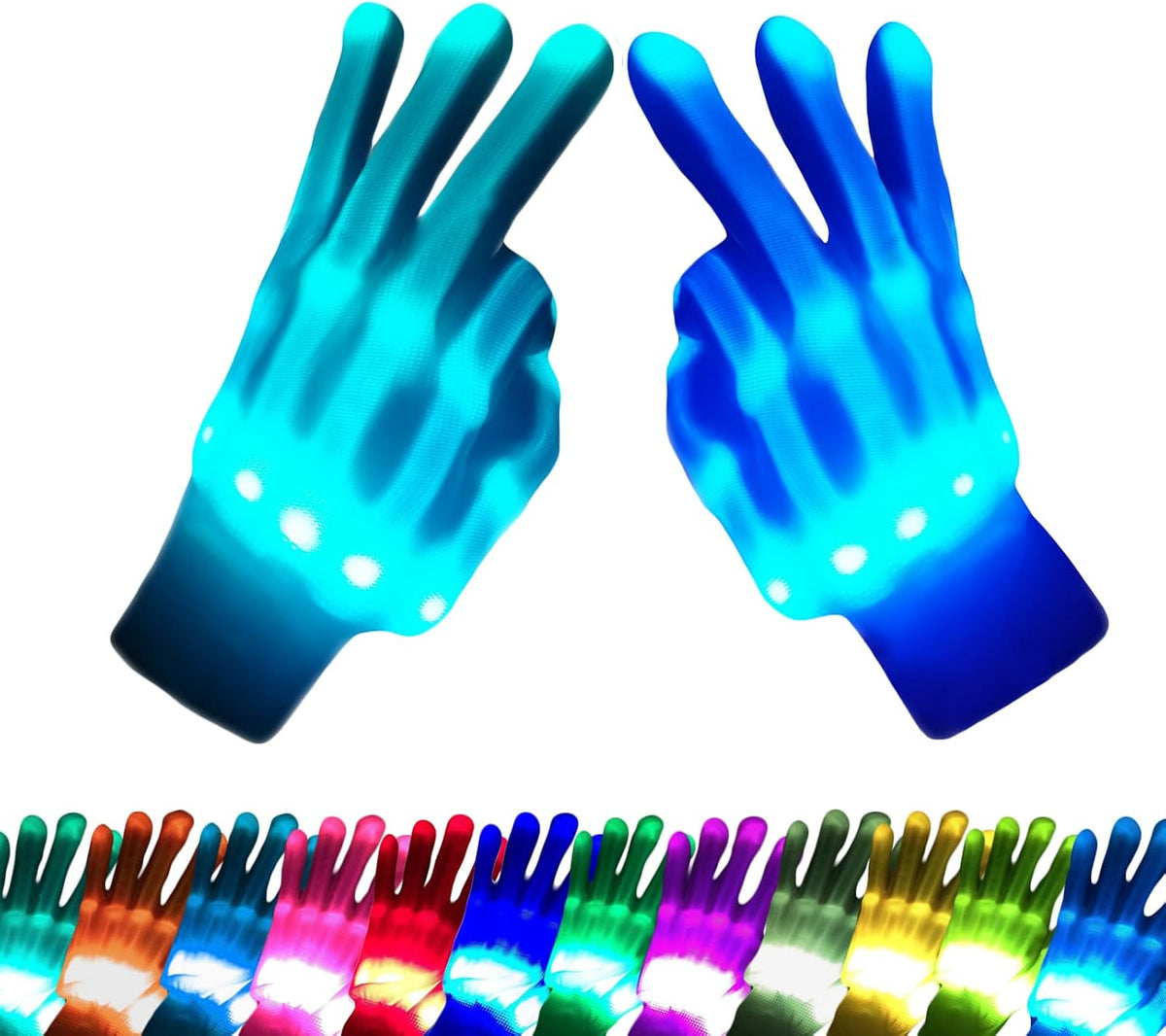 12 led colors with 13 selectable flicker modes controlled by a single button