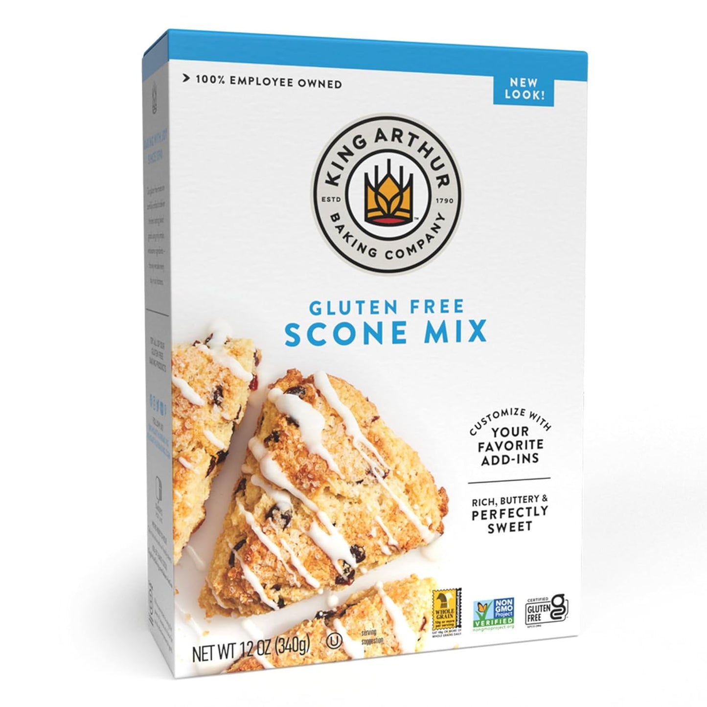 12 oz box yielding 10 gluten-free scones per batch