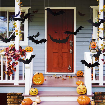 YUJUN 3D Halloween Decoration Gift – Ready-to-Hang 12PCS Bat Pack for Friends and Family