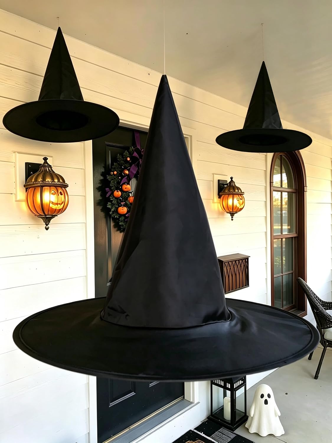 Kleverise 12 Halloween Witch Hats for Kids' Parties – No Flame, No Small Parts, Oxford Hanging Decor for Playroom and Backyard