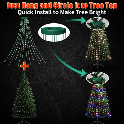 12 total modes: 9 lighting effects (combination, steady on, slo-glo, sequential, twinkle flash, slow fade, breathing, dimmable slo-glo) plus 3 timer presets