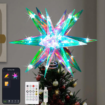 13.8-inch 3d polygonal crystal-like holographic shell that reflects light at multiple angles