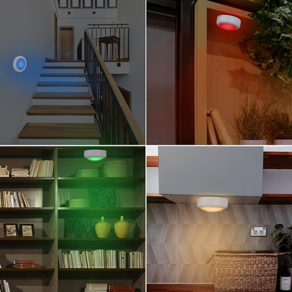 13 color options via remote plus 4 manual presets (warm white 2800-3300k, red, green, blue)