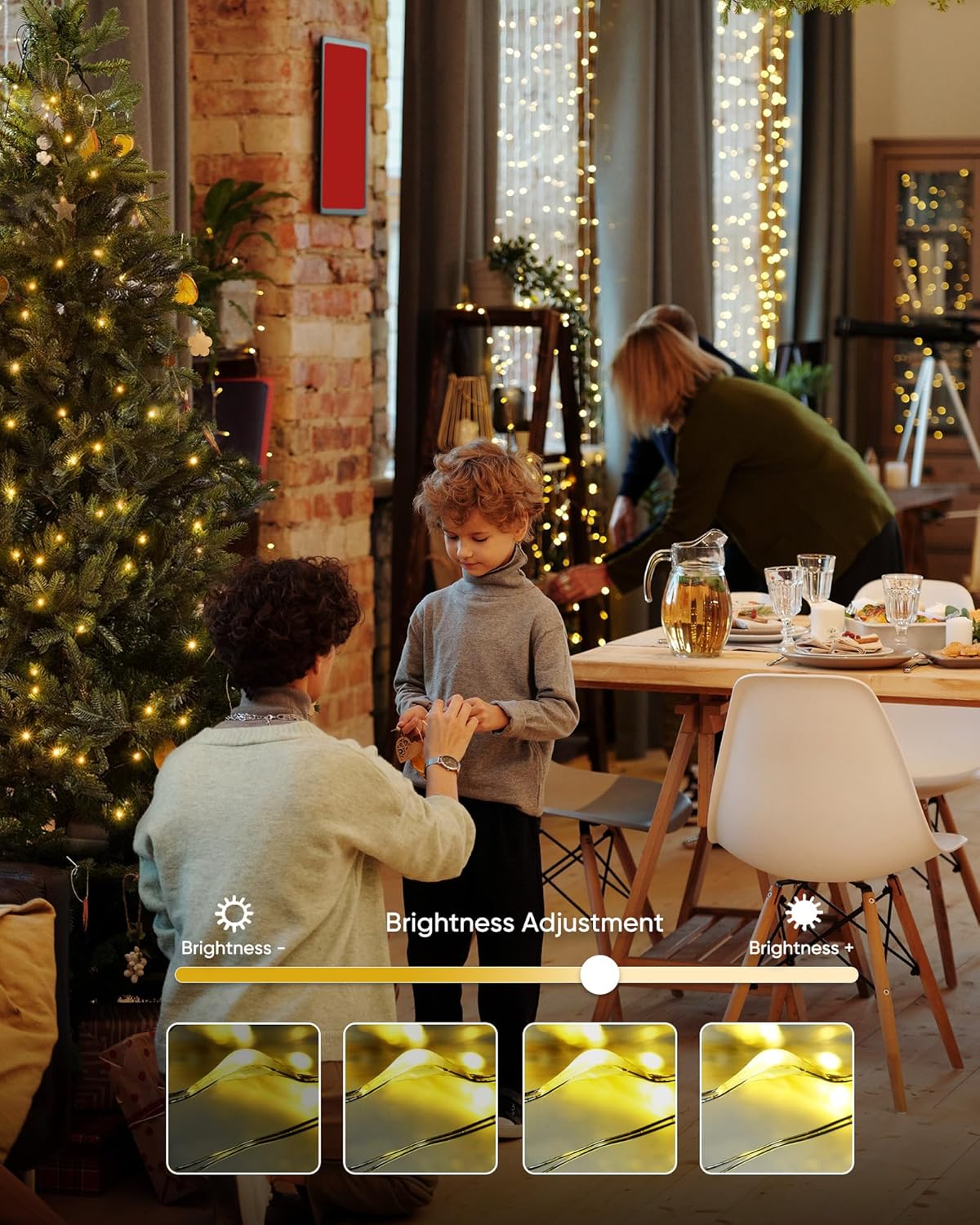 13-key infrared remote with 8 lighting modes including firefly twinkle