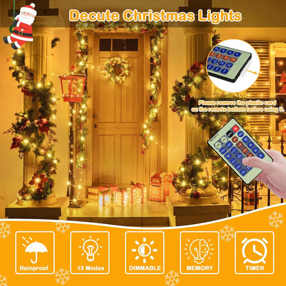 13 lighting modes including steady, twinkle, slow fade, chasing, and auto-cycle