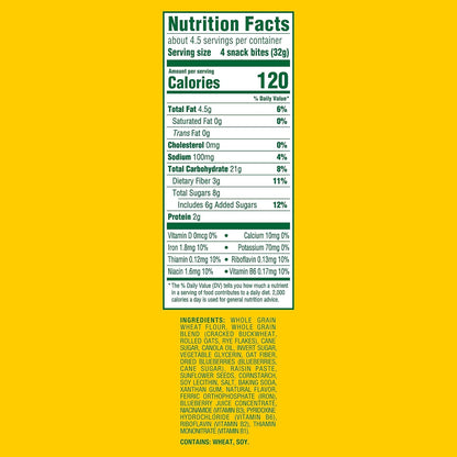 14 grams of whole grain and 4.5 grams of total fat per serving