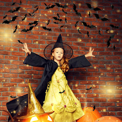 Kid Safe 3D Bat Wall Decorations 140 Piece Halloween Set for Daycare Center and Home Kids Room DIY
