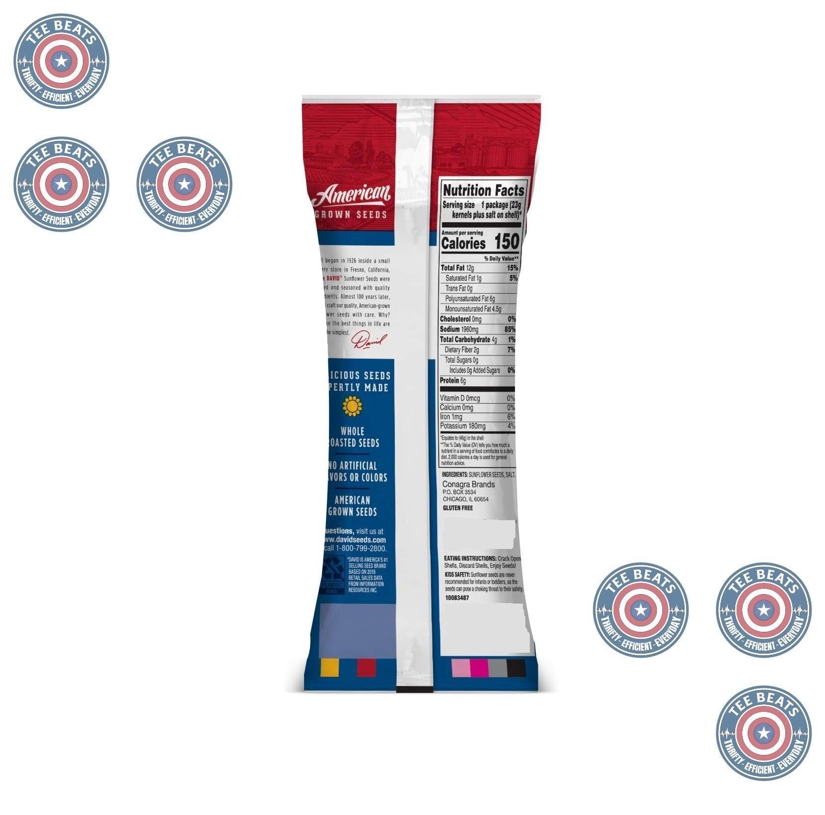 140 calories, 6g protein, and 2g fiber per single-serve bag