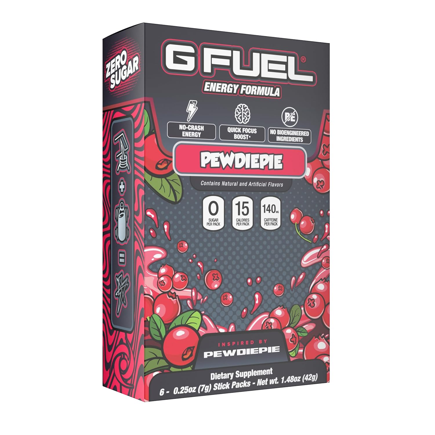 140mg clean caffeine per stick pack combined with focus amino complex