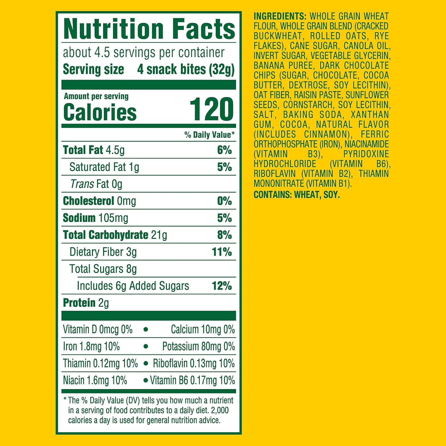 14g of whole grain per serving for sustained morning energy