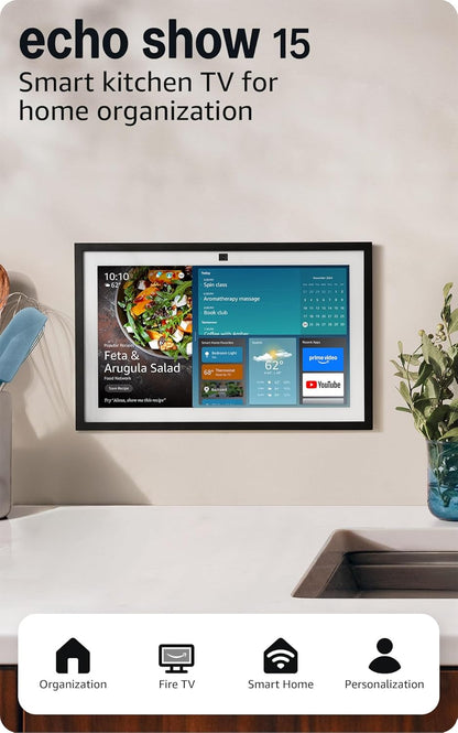 15.6-inch full hd 1080p smart display designed for wall or counter kitchen placement