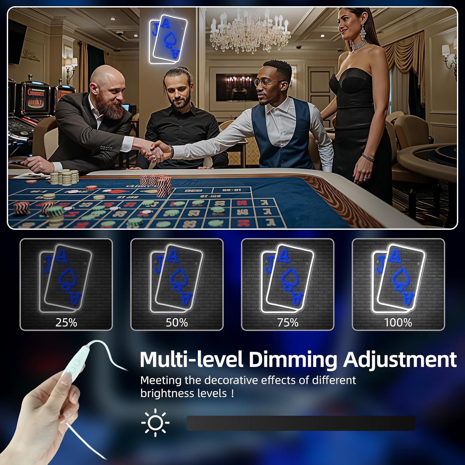 15 style variants spanning poker hands, game room slogans, and themed icons in multiple colorways