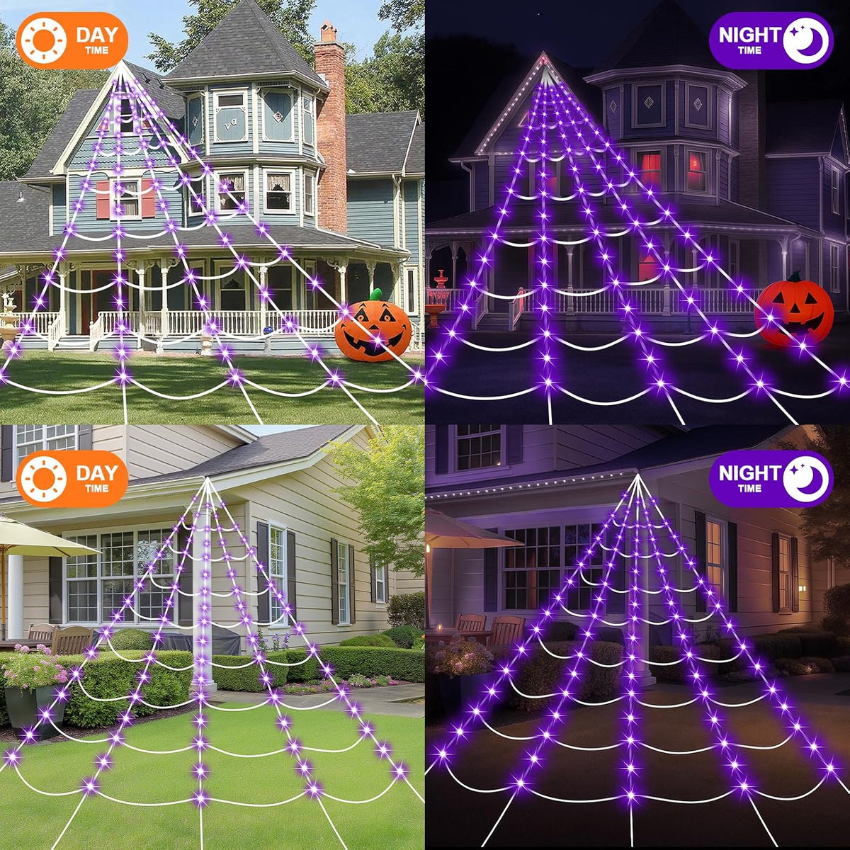 [Brand] Giant Spider Web LED Set – Weather-Resistant Outdoor Halloween Lights for Garden, Driveway and Open-Air Events
