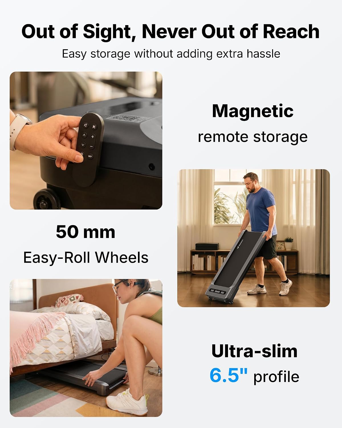 MERACH UltraWalk W60 Walking Pad with Incline – Focus-Friendly Treadmill for Standing Desk and Zoom Meeting Walks