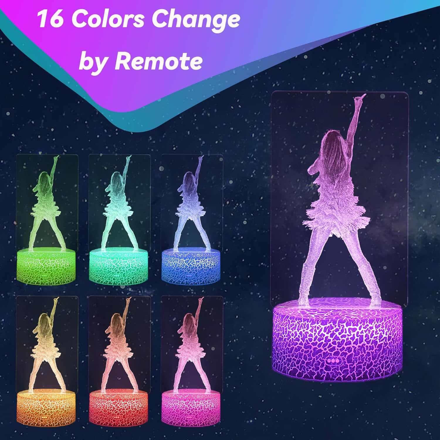 16 color-changing led light source with static, gradient, breathing, and blinking modes