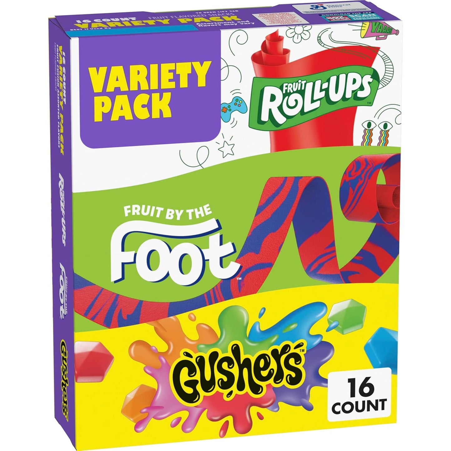 16 individually wrapped single-serve pouches for portion control and grab-and-go convenience