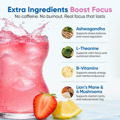 16 individually wrapped stick packets that dissolve in 16 oz of water or any beverage