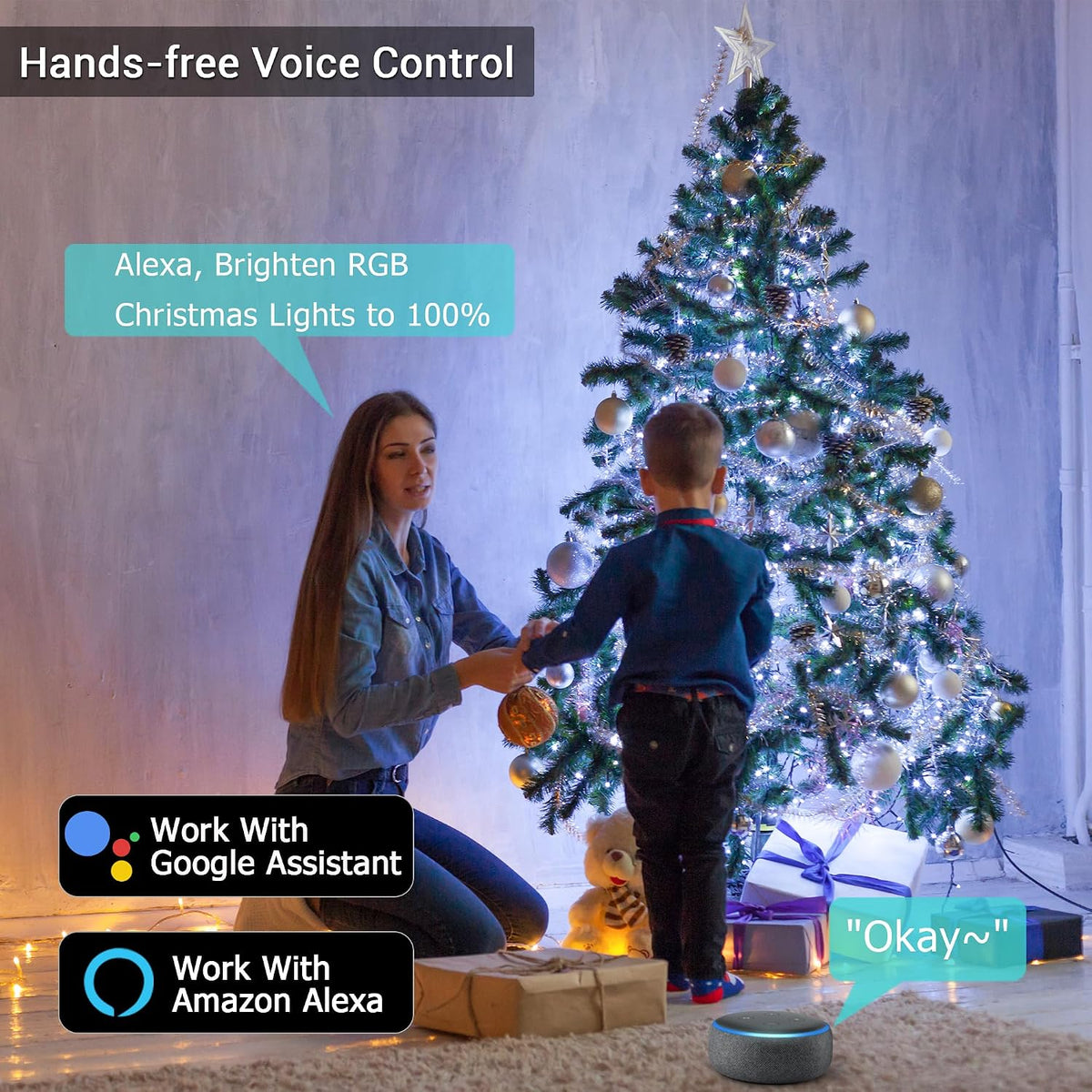16 million rgb colors, more than 170 preset scenes, and custom diy color effects