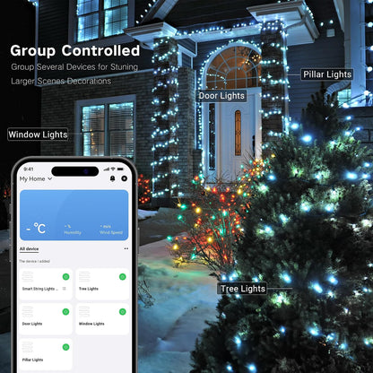 Brizled Smart String Lights Birthday Gift for Her, 200 RGB LEDs with Music Mode and Voice Control for Festive Home Displays